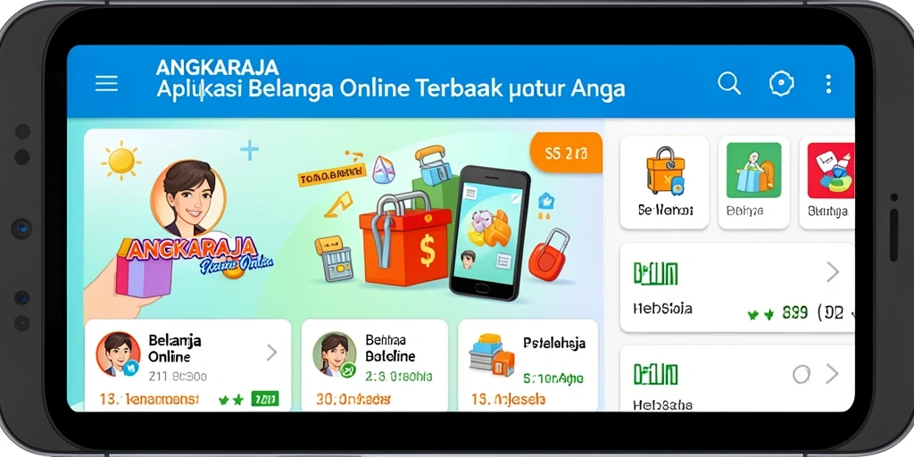 Tampilan antarmuka aplikasi ANGKARAJA yang memudahkan belanja online.