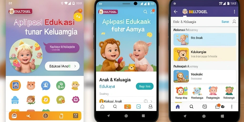 Antarmuka DULTOGEL yang ramah anak, menyenangkan dan interaktif.