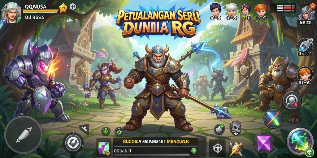Tampilan antarmuka QQNUSA yang menarik dan intuitif untuk RPG.