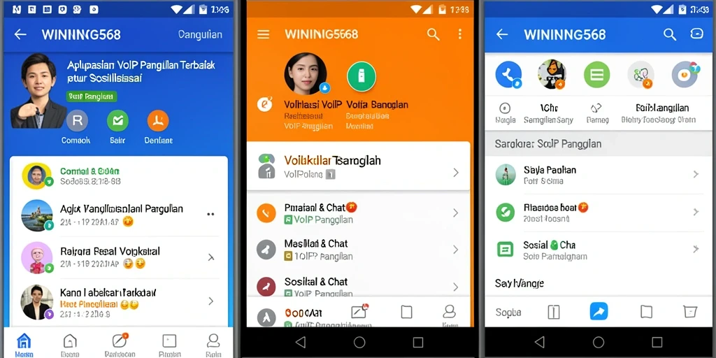 Antarmuka aplikasi WINNING568 menampilkan fitur panggilan VoIP yang intuitif.